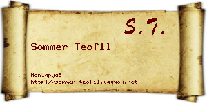 Sommer Teofil névjegykártya